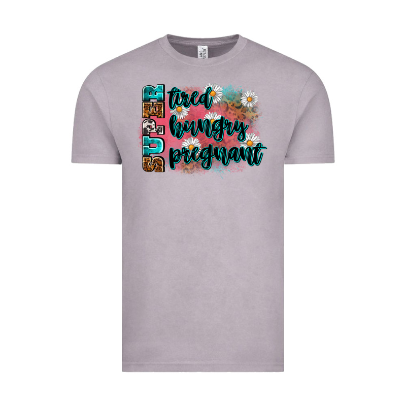 Super Tired Super Hungry Super Pregnant Vintage Tee by Zillion Design Studio | Teevron