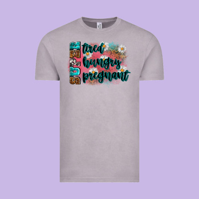 Super Tired Super Hungry Super Pregnant Vintage Tee Designed By Zillion Design Studio