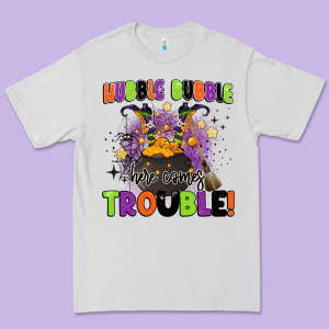 Kids Halloween Hubble Bubble Here Comes Trouble Premium Tee Designed By Barkaloodesign
