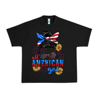 Black All American girl 4th of July Urban Heavy Tee - CowGirlArtShop