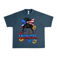 Midnight Navy All American girl 4th of July Urban Heavy Tee - CowGirlArtShop