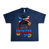 Navy All American girl 4th of July Urban Heavy Tee - CowGirlArtShop