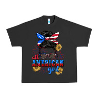 Pigment Black All American girl 4th of July Urban Heavy Tee - CowGirlArtShop