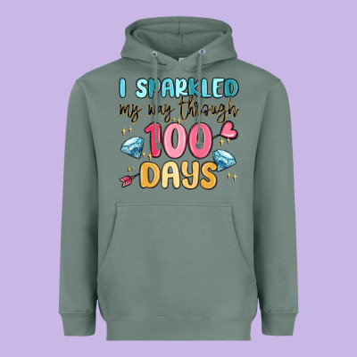 I Sparkled My Way Through 100 Days Heavyweight Hoodie Designed By Maliassmallbusiness