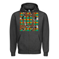 Charcoal Heather western autism seamless pattern Zipper Hoodie - Artiststas
