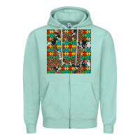 Seafoam western autism seamless pattern Zipper Hoodie - Artiststas