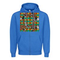 True Royal western autism seamless pattern Zipper Hoodie - Artiststas