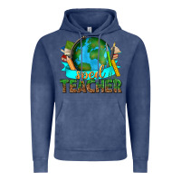 Vintage Denim sped teacher with earth globe Vintage Hoodie - texasbilliewilder