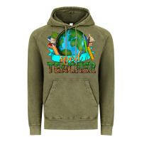 Vintage Olive sped teacher with earth globe Vintage Hoodie - texasbilliewilder