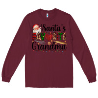 Burgundy santa's favorite grandma Long Sleeve Tee - AdoDesignShop