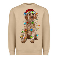 Mushroom cockapoo with christmas lights Heavyweight Sweatshirt - RanaPortraitStore