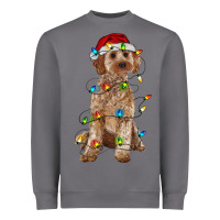 Storm cockapoo with christmas lights Heavyweight Sweatshirt - RanaPortraitStore