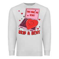 Dove Grey heart record player Premium Sweatshirt - MaliasSmallBusiness
