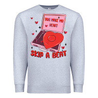 Heather Grey heart record player Premium Sweatshirt - MaliasSmallBusiness