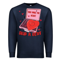 Navy heart record player Premium Sweatshirt - MaliasSmallBusiness