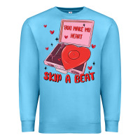 Ocean Blue heart record player Premium Sweatshirt - MaliasSmallBusiness