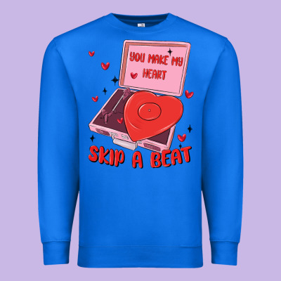 Heart Record Player Premium Sweatshirt Designed By Maliassmallbusiness