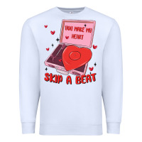 White heart record player Premium Sweatshirt - MaliasSmallBusiness