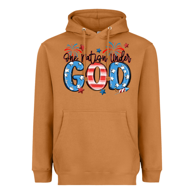 One Nation Under God Heavyweight Hoodie by MaliasSmallBusiness | Teevron