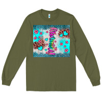 Army Green mommy leopard turquoise Long Sleeve Tee - JahusDesignShop
