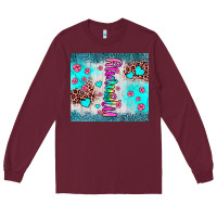 Burgundy mommy leopard turquoise Long Sleeve Tee - JahusDesignShop