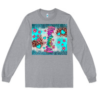 Heather Grey mommy leopard turquoise Long Sleeve Tee - JahusDesignShop