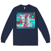 Navy mommy leopard turquoise Long Sleeve Tee - JahusDesignShop