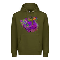 Army Green halloween spider web for patches Premium Hoodie - BundleAndBundleShop