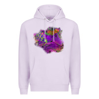 Lilac halloween spider web for patches Premium Hoodie - BundleAndBundleShop
