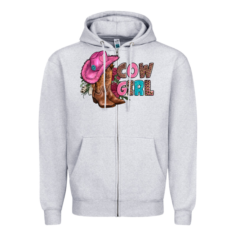Valentine Day Boots Hat And Roses Zipper Hoodie by AdoDesignShop | Teevron