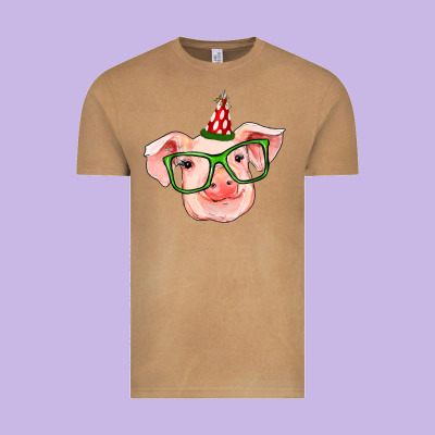Pig Christmas Vintage Tee Designed By Ranaportraitstore