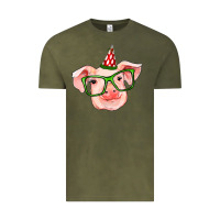 Vintage Olive pig christmas Vintage Tee - RanaPortraitStore
