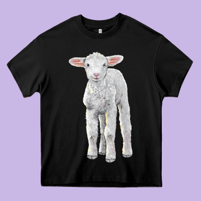 Merino Wool Baby Sheep Heavy Core Tee Designed By Lillyallendesigns