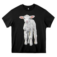 Black merino wool baby sheep Heavy Core Tee - LillyAllenDesigns