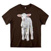 Chocolate Brown merino wool baby sheep Heavy Core Tee - LillyAllenDesigns
