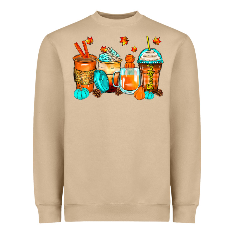 Thankful Coffee Cups Heavyweight Sweatshirt by Zillion Design Studio | Teevron