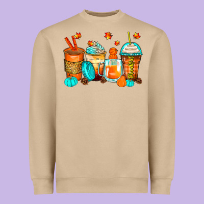 Thankful Coffee Cups Heavyweight Sweatshirt Designed By Zillion Design Studio