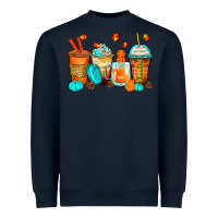 Navy thankful coffee cups Heavyweight Sweatshirt - Zillion Design Studio