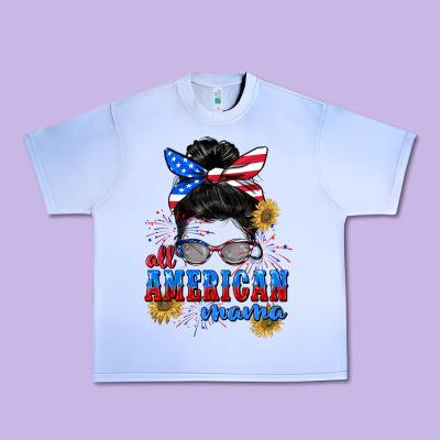 All American Mama 4th Of July Urban Heavy Tee Designed By Cowgirlartshop