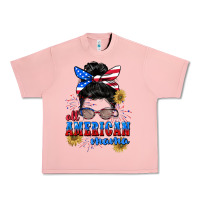 Salmon All American Mama 4th of July Urban Heavy Tee - CowGirlArtShop