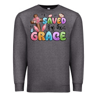 Charcoal Heather saved by his grace Premium Sweatshirt - MaliasSmallBusiness