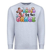 Heather Grey saved by his grace Premium Sweatshirt - MaliasSmallBusiness