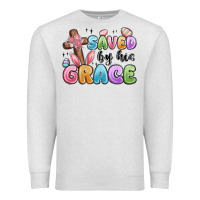 Oatmeal Heather saved by his grace Premium Sweatshirt - MaliasSmallBusiness