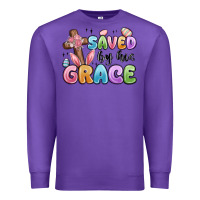 Purple saved by his grace Premium Sweatshirt - MaliasSmallBusiness