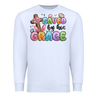 White saved by his grace Premium Sweatshirt - MaliasSmallBusiness