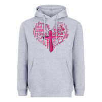 Heather Grey jesus is love heart cross valentines day Heavyweight Hoodie - MaliasSmallBusiness