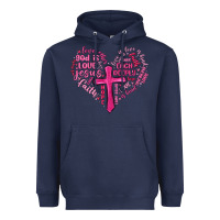Navy jesus is love heart cross valentines day Heavyweight Hoodie - MaliasSmallBusiness
