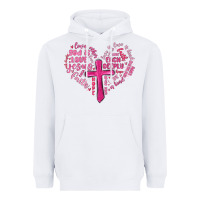 White jesus is love heart cross valentines day Heavyweight Hoodie - MaliasSmallBusiness
