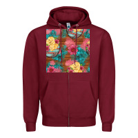 Burgundy hatched egg easter chicks seamless pattern Zipper Hoodie - Artiststas