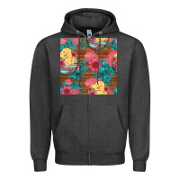 Charcoal Heather hatched egg easter chicks seamless pattern Zipper Hoodie - Artiststas